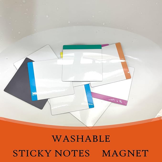 Reusable Magnetic Sticky Notes,12 Pack 4"x4" Dry Erase Magnets for Whiteboard, Fridge,Metal Locker, Tin Cabinet,Office Classroom Supplies