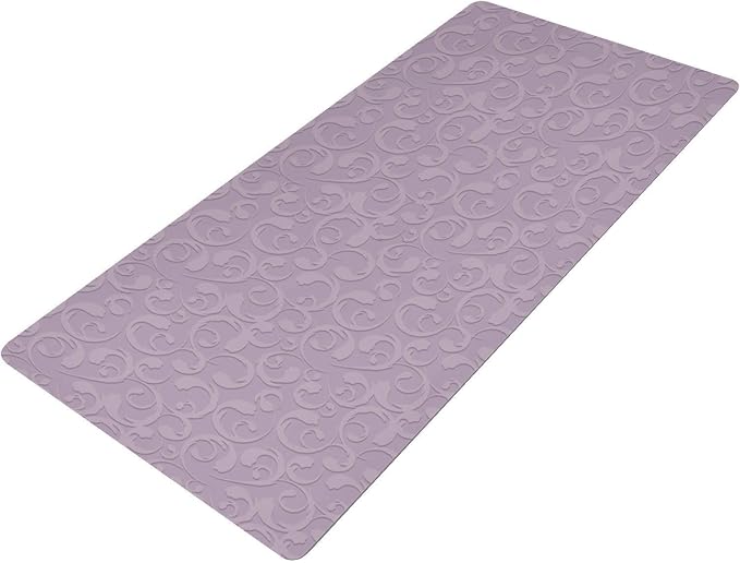 Mouse Pad Desk Mat Leather Desk Pad Large Gaming Desk Cover Protector Mat for Keyboard Computer Laptop Office Waterproof 47.2 x 23.6 Inch Floral Vintage Purple