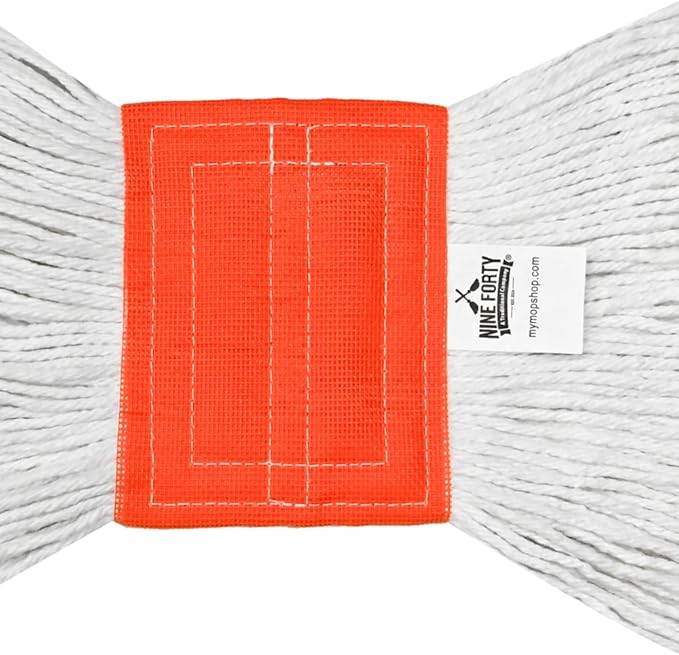 Nine Forty 2-Pack Industrial and Commercial-Grade Looped End Wet Mop Head Refill - Heavy Duty 20 Inch 4-Ply Premium Synthetic Yarn - for Optimal Absorption and Durability - White (2 Pack, Large)