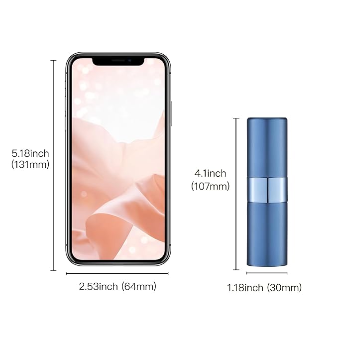 Perfume Travel Refillable Atomizer Bottle: Cologne Spray Mini for Refill - Empty Fragrance Sprayer for Men - Large Size 20ML Blue