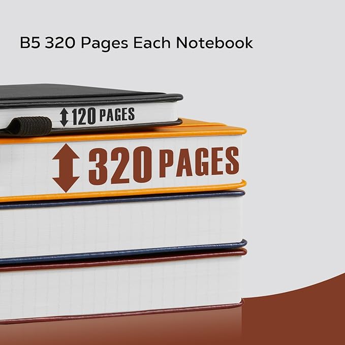 Notebook Journals for Writing Women/Men, 320 Pages Thick Daily Journal Notebooks with 100Gsm Lined Paper, B5 Hardcover Notebook College Ruled for Work School, Faux Leather, 7.1'' X 10'', Pearlescent