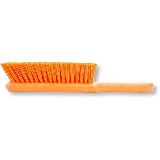 SPARTA Handheld Soft Counter Brush 8 Inch Bristle Span, Multi-Use Dust Brush with 5 Inch Handle for Tables, Countertops, and Delicate Surfaces, Polyester, Orange