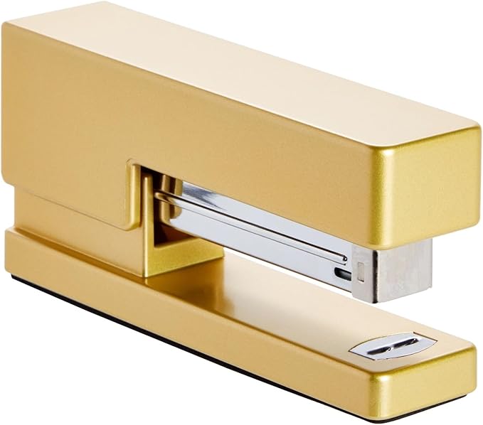 2 Piece Matte Gold Stapler and Tape Dispenser Set for Home Office Decor, Classroom Supplies, Desk Accessories for Dorm Room, Students, Teachers, Office Organization