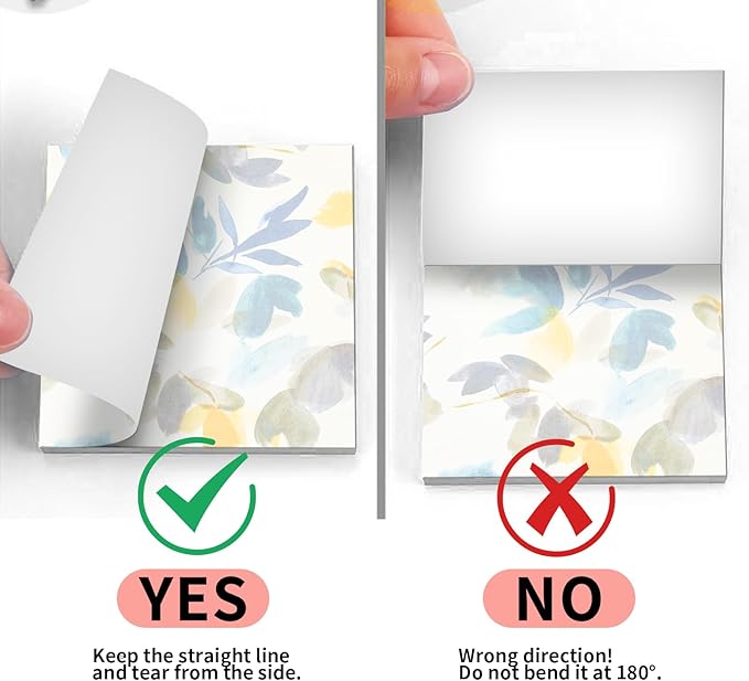 2 Pack Sticky Notes 3x3 Inches, Bright Cute Strong Sticking Power, Easy to Post for Home, Office, 80sheets/Pads, Ink Wash Leaves