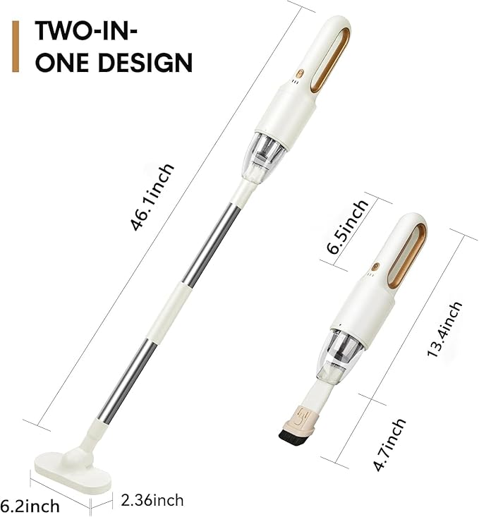 VANKICO Handheld Vacuum Cleaner, 2-in-1 Mini Cordless Vacuum Cleaner, USB Rechargeable Car Vacuum Portable, Quickly Dust Removal, for Hardwood Floor, Carpets, Pet Hair, Car, Office & Home Cleaning