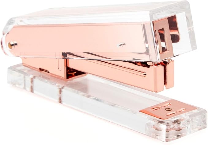 Rosegold Office Supplies Set,Package Contains Stapler,Tape Dispenser,Staple Remover,Scissors,Pen,Pen Holder,Binder Clips,Paper Clips,Push Pins and 1000pcs Staples