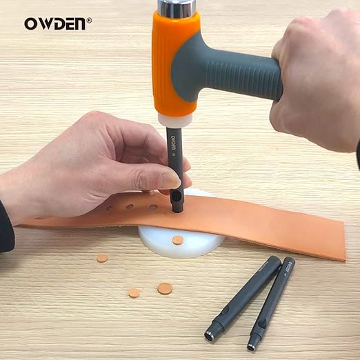 OWDEN Professional 13 Pc Leather Hole Punch Set (Slim Style) 1.0-12MM for Belt, Watch Band & Strap Gasket. Includes Free 3" Nylon Mat