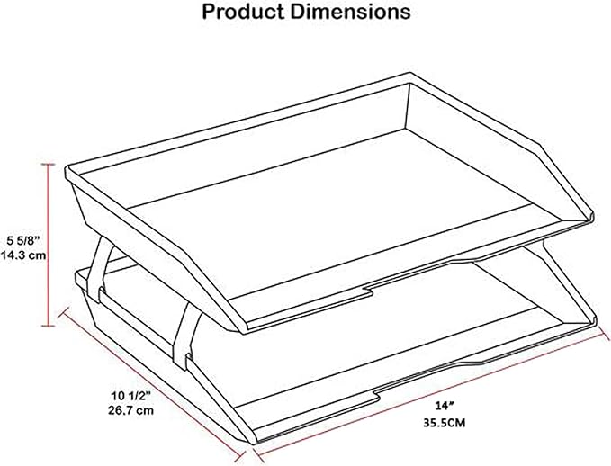 Acrimet Facility 2 Tier Letter Tray, Side Load, Letter Size/A4, Desktop File Organizer, Plastic (Clear Blue Color)
