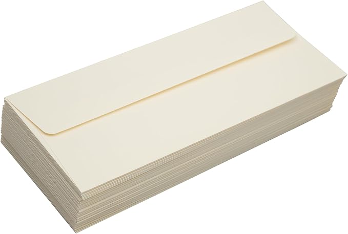 LUXPaper #10 Business Envelopes | Peel & Press | 4 1/8" x 9 1/2" | Natural Linen | 80lb. Text | 1,000 Qty