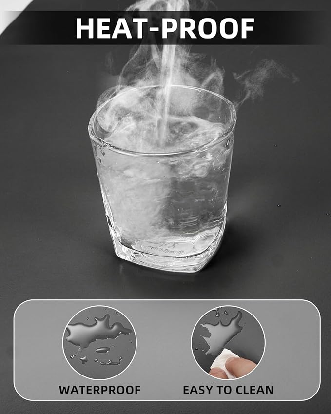 Desk mat Large, Leather Desk Pad Protector,Office Desk Mat,Mouse Pad, Non-Slip Desk Blotter, Laptop Desk Pad, Waterproof Desk Writing Pad for Office&Home (Black,48" x 24")