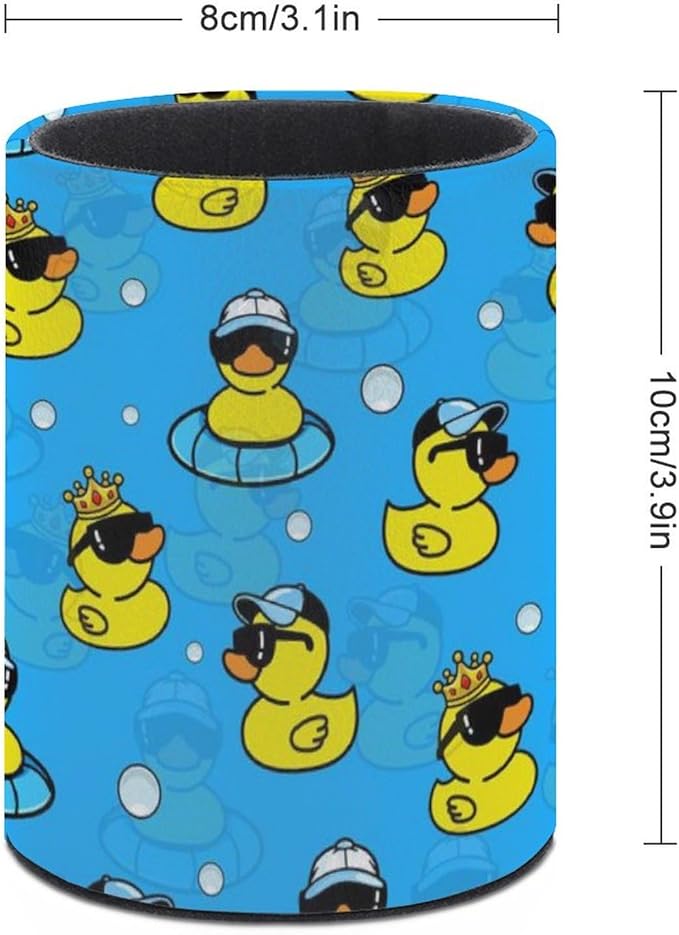 Cute Duck Pen Holder Pencil Organizer Cute Pencil Cup Desk Decor Makeup Brush Holder PU Multifunctional Office Suppliesfor Home Classroom School