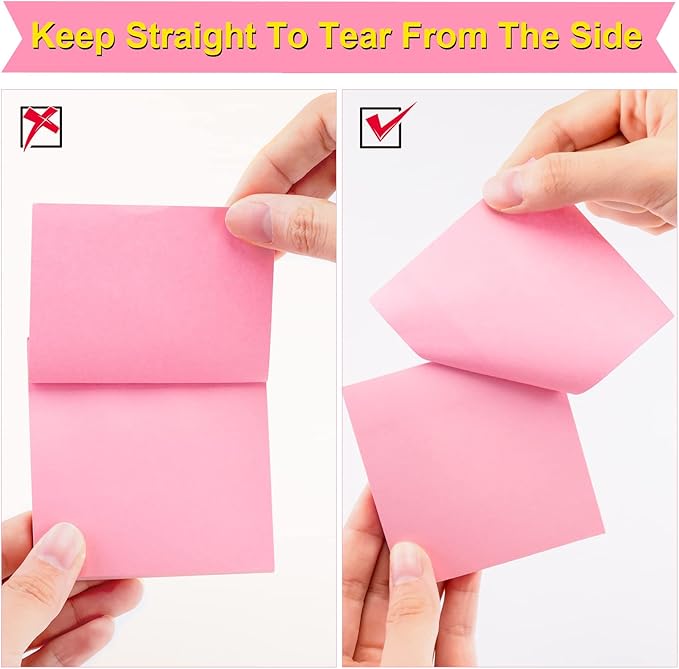 Thenshop 24 Packs Sticky Notes 3x3 Bulk Gradient Colorful Self Stick Note Pads Paper Memo for Office School Notebook Supplies 50 Sheets Pad(Bright Color)