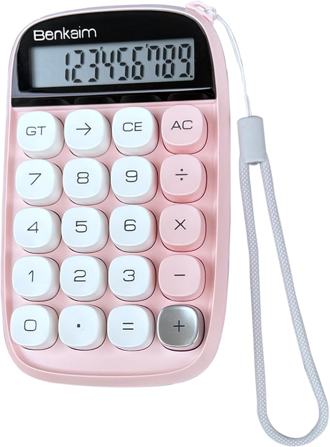 Calculators, Benkaim Desktop Calculator, Basic Standard Calculator, 10 Digit Large LCD Display Big Button Calculator, Pink Cute Desk Accessories for School, Office & Business Use (Pink)