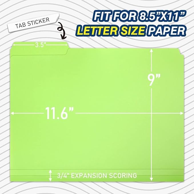 H4D 30 Pack Colored File Folders, Plastic Manila Folders with 1/3-Cut Tabs, Letter Size Home School Office Supplies for Document Filing, 6 Colors