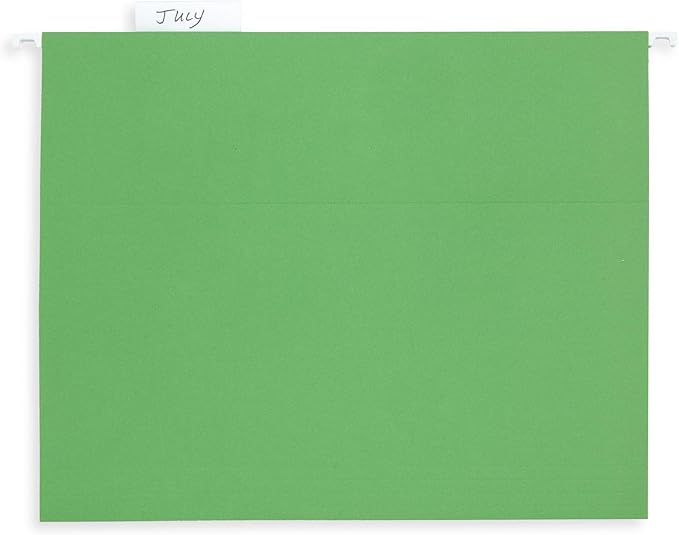 Blue Summit Supplies Hanging File Folders, 25 Reinforced Hang Folders, Designed for Home and Office Color Coded File Organization, Letter Size, Green, 25 Pack
