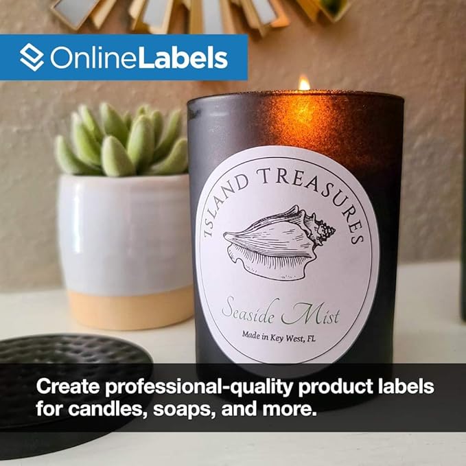 OnlineLabels 3" Round Labels – Permanent Adhesive, White Matte – Great for Organization, Product Labeling, Jar Lids - for Inkjet & Laser Printers – Pack of 1,500 Labels, 250 Sheets OL2279WX