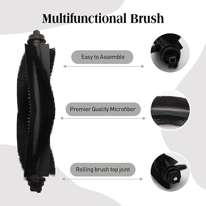 Replacement Part for Eufy L60/ L60 SES/ L50/ L50 SES Robot Vacuum Cleaner,2Rubber Main Brush,6Filters,6Side Brush,8Dust Bag,1Cleaning Brush,1Screwdriver.