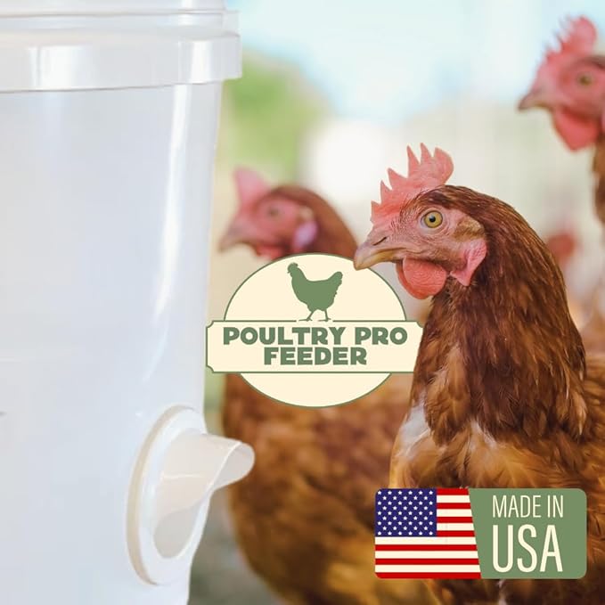 The Original Poultry Pro DIY Chicken Feeder | 3 Ports Poultry Feeders for Chicken Coop | Use for Buckets & Bins | Rain Proof, Weather Resistant - Original Feeder 3-Pack with Hole Saw