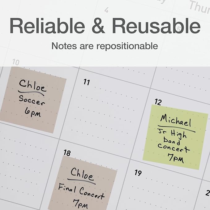 Redi-Tag Translucent Sticky Notes, Transparent Self-Stick Notes, 3" x 3", Calming Colors, 4 Pads, 50 Notes Per Pad, 200 Sheets (1006592)