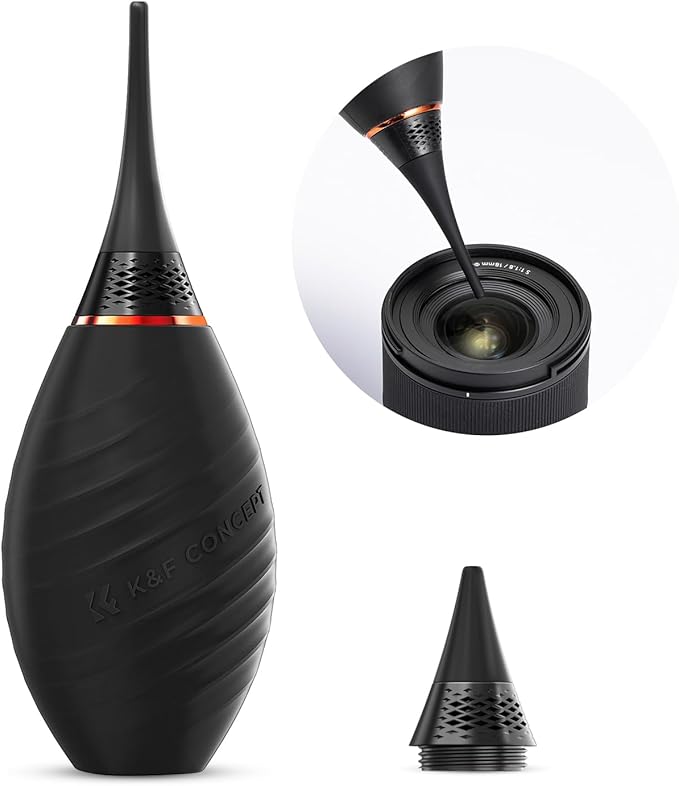 K&F CONCEPT Air Blower, with Long Nozzle/Short Nozzle Switch Design, Single Air Intake Camera Lens Blower, for Digital SLR Lens Sensor LCD Screens Musical Instruments Keyboards Telescope Filters