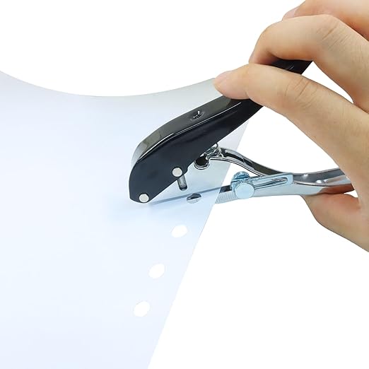 Hitefu 8MM Heavy Duty Single Hole Punch, Portable Long Hand Held Paper Punch for Tags, Cards, Plastic, Paper, Crafting & Office Use