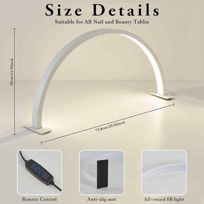 LED Desk Lamp, Desk Lamps for Home Office, Touch Control Desk Light with 3 Lighting Modes & 10 Brightness Level, Office Light Reading Lamp for Nail, Tattoo, Task, Crafting - White