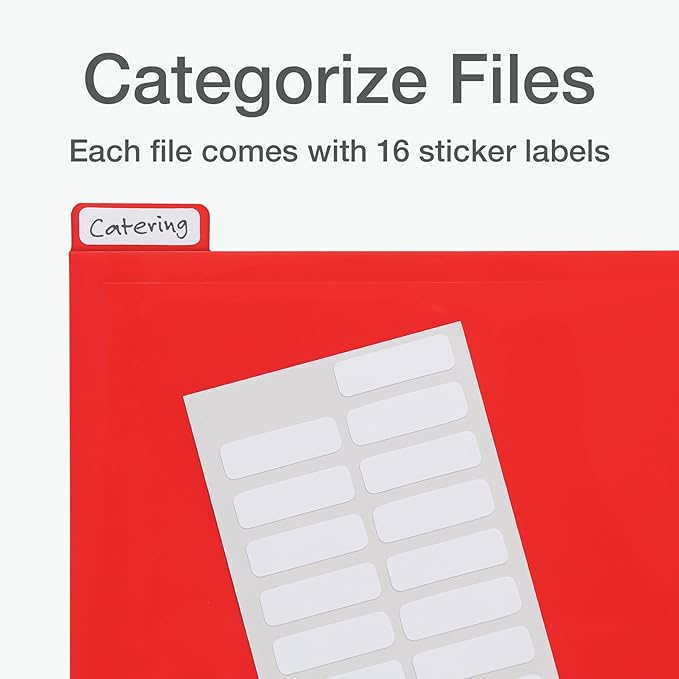 Oxford Portable File Organizer, 8 Plastic File Folders, Clear Case, Storage for Home and Office, Document Organizer, Holds 8-Tab Poly Project Folders, Letter Size, Assorted Colors, 2 Pack (52022)