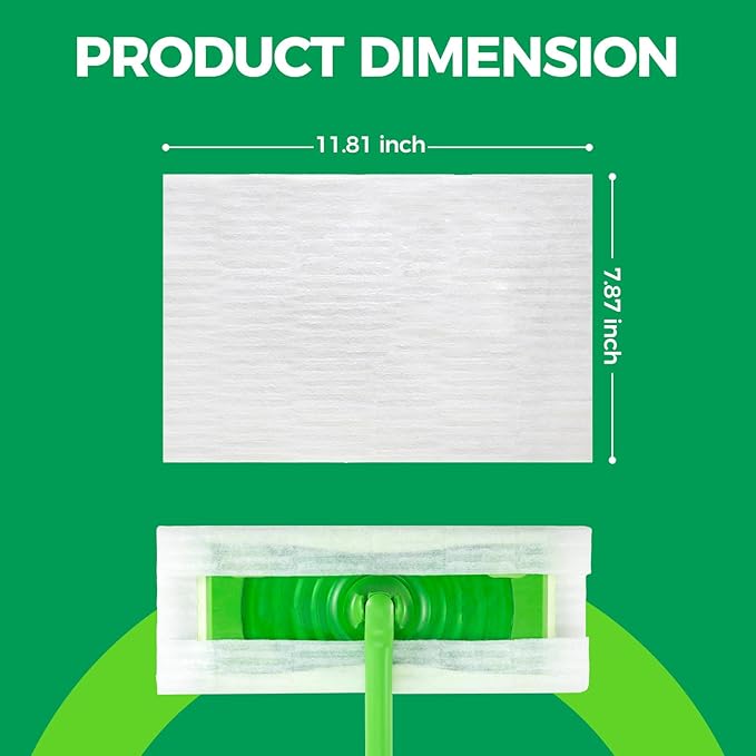 Dry Sweeping Cloths Disposable Mop Refills Floor Dust Refills Mop Pad for Swiffer Standard Sweeper, 7.87x11.81inch, 50 Count