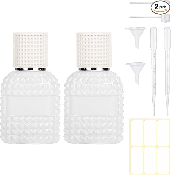 2 Pack Refillable Spray Perfume Bottles, 30ML Thick Glass Empty Perfume Bottles, Perfume Atomizer Travel Cologne Sprayer Bottles