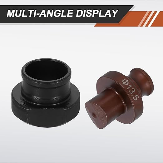 HARFINGTON Hydraulic Hole Punch Die 13.5mm Round Hole 40Cr Steel Electric Punching Kit for MHP-20 JP-20 Electric Punching Machine, Burgundy & Black