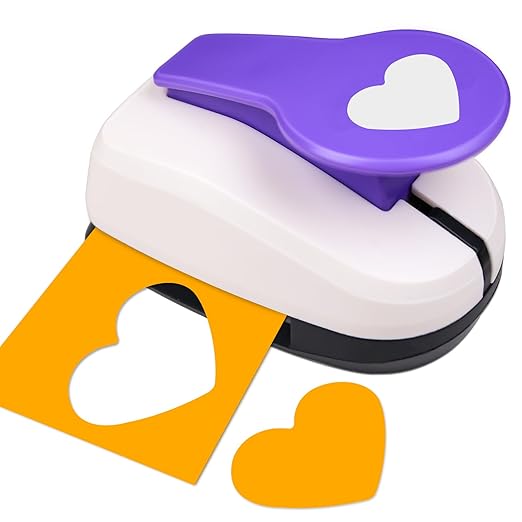 Heart Punches for Paper Crafts, 2 Inch Hole Punch for Scrapbooking, Holiday Card Making, DIY Photo Albums, Paper Puncher Heart Shapes for Wedding Day Greeting Card DIY Albums