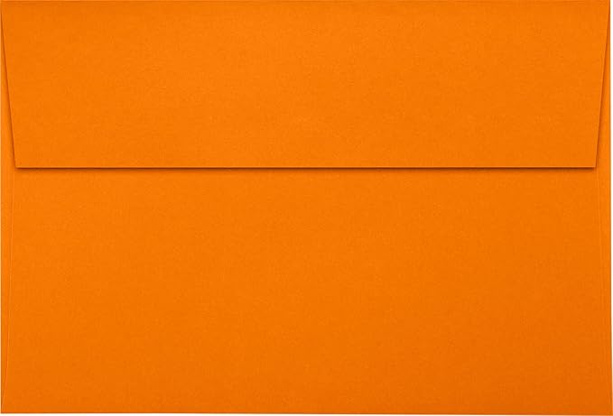 LUXPaper A8 Invitation Envelopes | Peel & Press | 5 1/2" x 8 1/8" | Mandarin Orange | 80lb. Text | 50 Qty