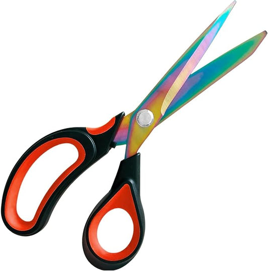 Scissors Multi-Purpose, 9.5" Sharp Sewing Scissors, Professional Heavy Duty Titanium Coating Forged Stainless Steel Shears for Fabric Leather,Dressmaking,Tailoring,Quilting,Home,Office,Art & School