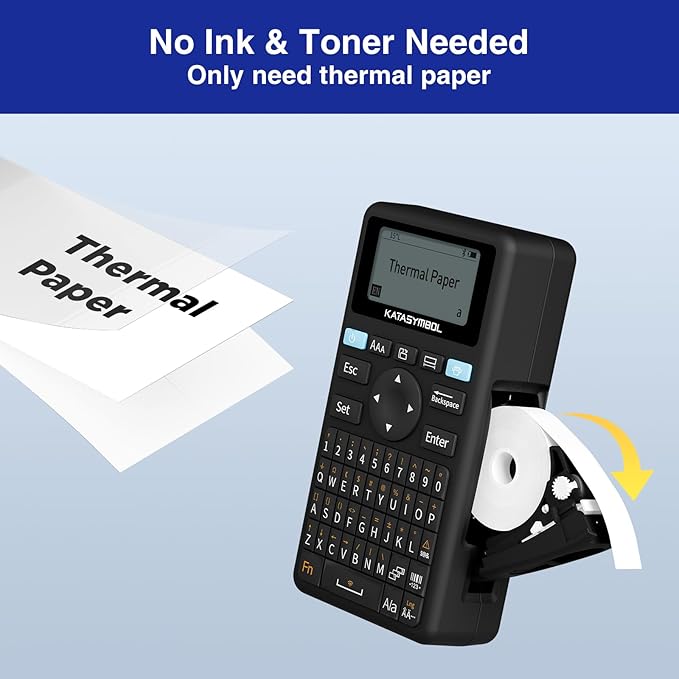 SUPVAN E11 Bluetooth Label Maker Machine with 4 Tapes, Support Keyboard & App with 40 Fonts and 450+ Icons, Rechargeable Inkless Labeler for Home, Kitchen, Office, School, Organization, Black