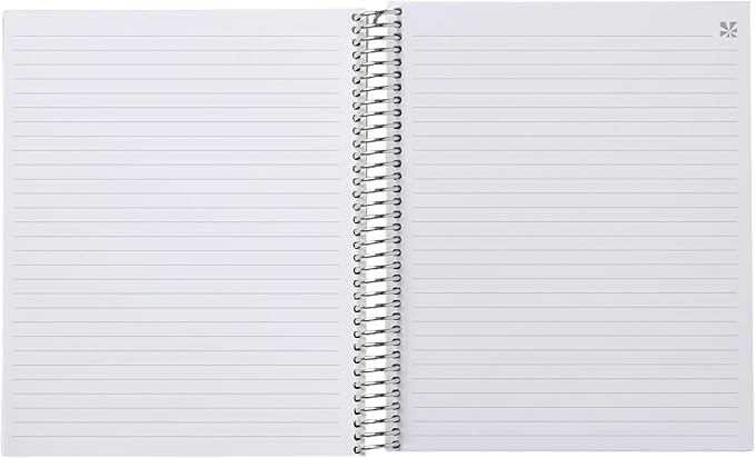 Erin Condren 7” x 9” Lined Spiral Notebook, College-Ruled Layout with 80 Lb. Paper, Motivation Notes Cover, 160 Lined Notebook Pages, Platinum Coil, Stickers Included