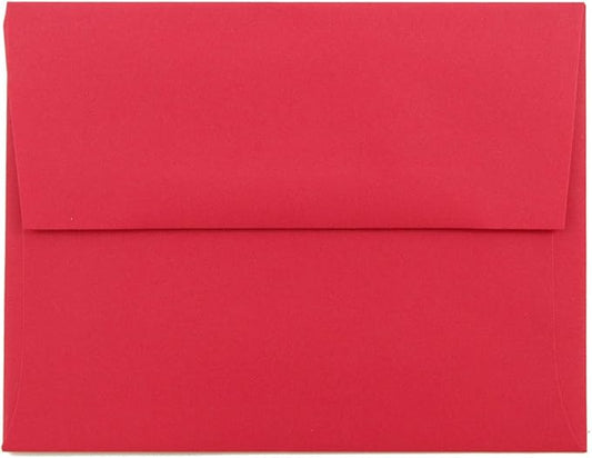 JAM PAPER A2 Colored Recycled Invitation Envelopes - 4 3/8 x 5 3/4 - Red Recycled - Bulk 1000/Carton