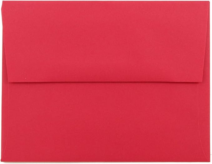 JAM PAPER A2 Colored Recycled Invitation Envelopes - 4 3/8 x 5 3/4 - Red Recycled - Bulk 250/Box