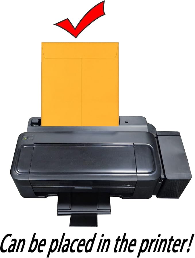 250 PCS 9x12 inches Security Catalog Envelopes Printable Self Seal Envelopes, Anti Tear brown Kraft Envelopes for Invitation Cards, Pictures, Photos, Documents