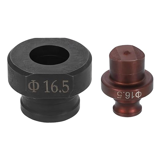 HARFINGTON Hydraulic Hole Punch Die 16.5mm Round Hole 40Cr Steel Electric Punching Kit for MHP-20 JP-20 Electric Punching Machine, Burgundy & Black