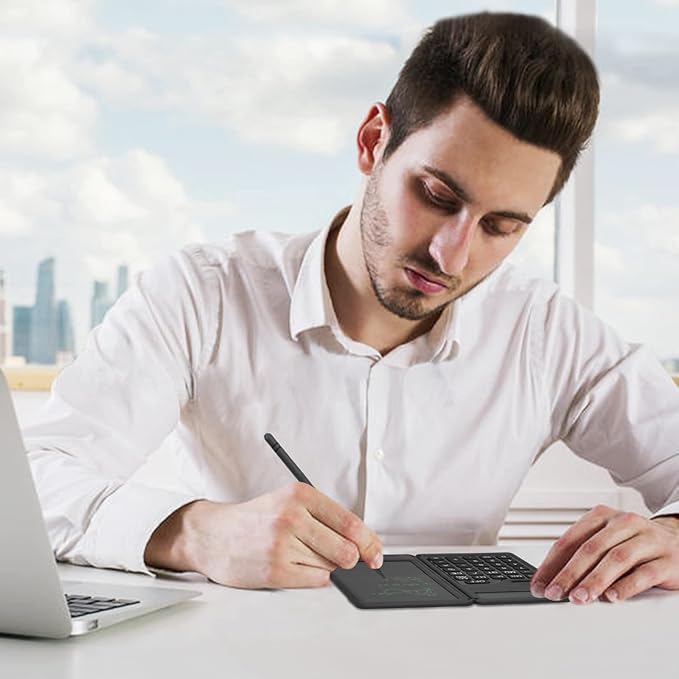 Calculator with Notepad, TRELC 12 Digits LCD Display Solar Desktop Calculator, Support Solar and Battery, Multi-Function Portable Calculators for Office, School and Home