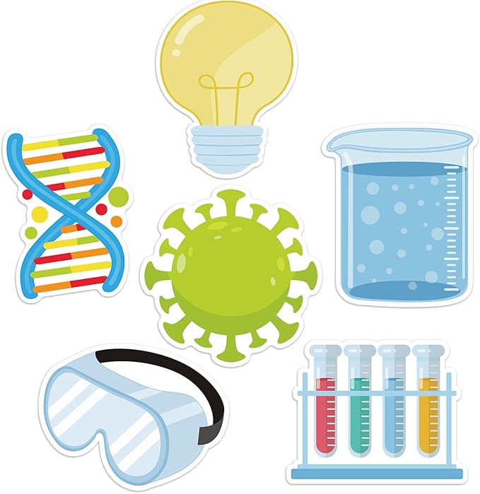 600 Pieces Science Sticky Notes, Self Stick Science Lab Notepads Funny Test Tube Light Bulb Microscopes Science Memo Pad for Teachers Students Science Week Party Favor School Supplies