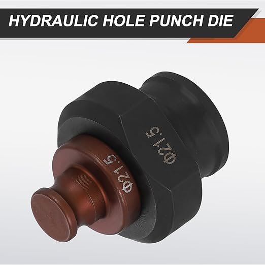 HARFINGTON Hydraulic Hole Punch Die 21.5mm Round Hole 40Cr Steel Electric Punching Kit for MHP-20 JP-20 Electric Punching Machine, Burgundy & Black