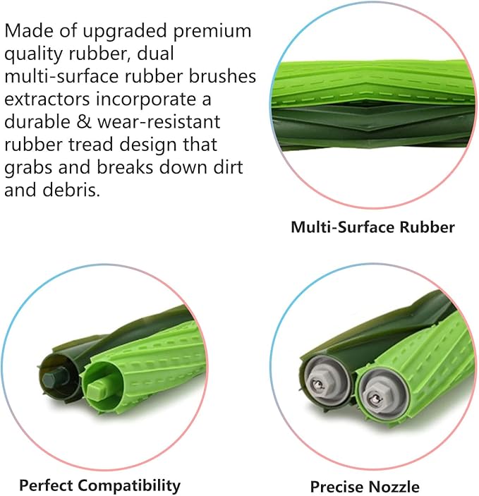 Amyehouse Brush Hepa Filter Accessory Kit Replacement Compatible with Roomba I & J Series i1 i3 i4 i6 i7 i8 J7 J5 J6 J8 J9 Including 2 Extractor 10 Filters 10 Side Brush & 5 Bags