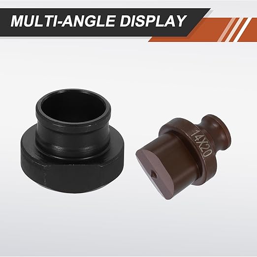 HARFINGTON Hydraulic Hole Punch Die 14x20mm Oval Hole 40Cr Steel Electric Punching Kit for MHP-20 JP-20 Electric Punching Machine, Burgundy & Black