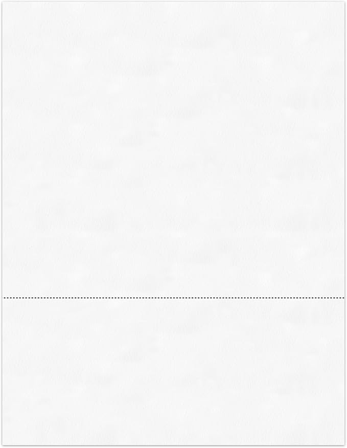 PrintWorks Professional 3 5/8" Horizontal Perforated Paper 8.5” x 11” - Perfect For W-2, 1099, & Statement Use - Made in the USA - 500 Sheets - 20 lb - Printer Compatible - White (04132)