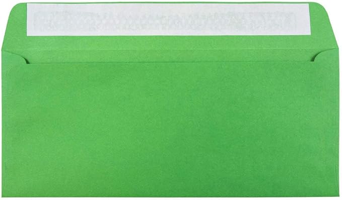 JAM PAPER #10 Business Colored Envelopes with Peel and Seal Closure - 4 1/8 x 9 1/2 - Green Recycled - Bulk 250/Box