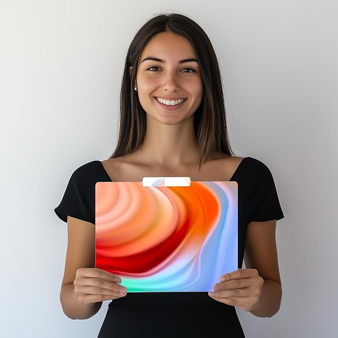 PARTH IMPEX 12 Pack Decorative File Folders, 1/3 Cut Tab with Assorted Positions, Letter Size Paper Holders (9.37” x 11.75”) Matte Finish Laminated for Office School Work - Gradient Colored Design