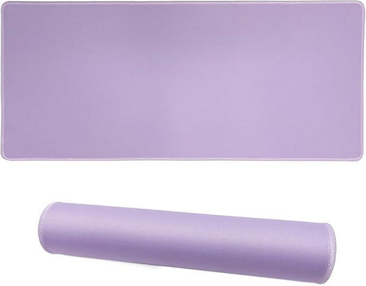Large Gaming Mouse Pad, Non-Slip Rubber Base, [27.5x11.8IN] Computer Desk Mat for PC, Mac, Laptop - Stitched Edges and Smooth Surface for Office, Home, Work-70x30 LightpurpleJ