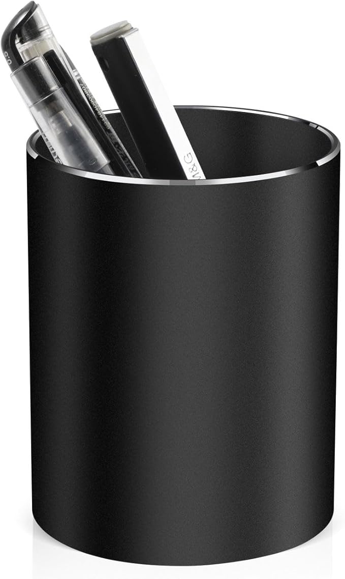 Pen holder, aluminum alloy waterproof pen holder, desktop simple and modern minimalist, multifunctional office supplies for families, kids and schools