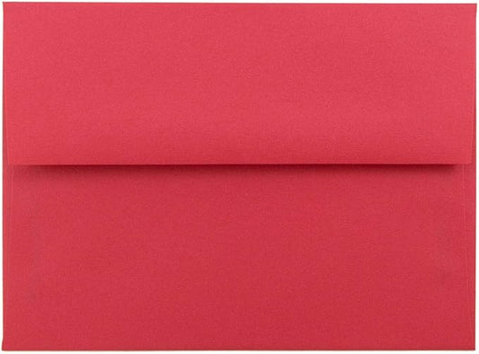 JAM PAPER A6 Colored Invitation Envelopes - 4 3/4 x 6 1/2 - Red Recycled - 100/Pack